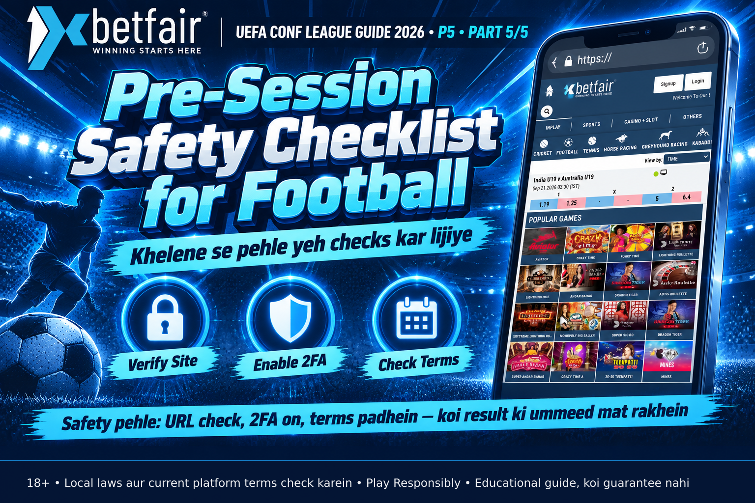 A smartphone displaying a secure website URL bar with a visible padlock and https://, representing platform safety verification before use